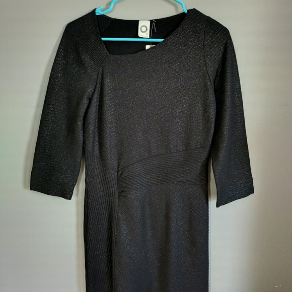 *ANTHROPOLOGIE* Rib knit slim midi black dress - Picture 4 of 4